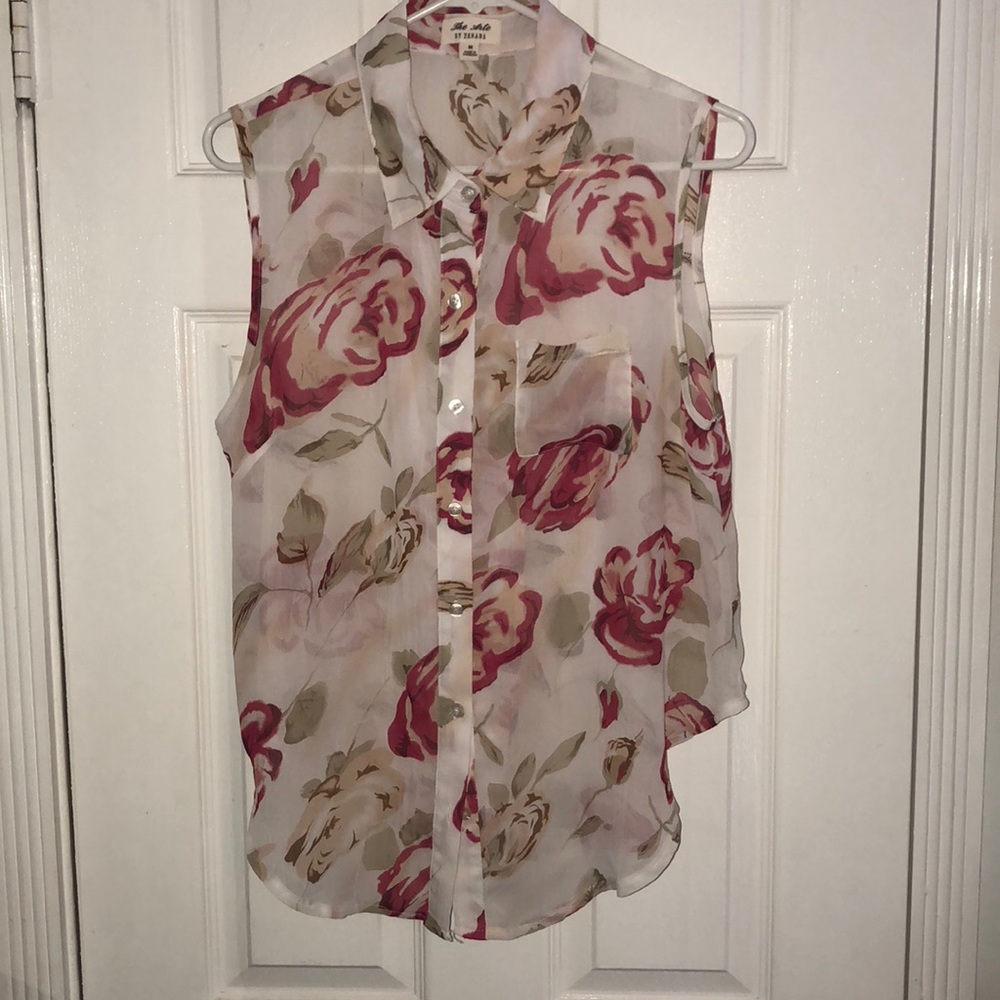 Sheer Sleeveless Blouse